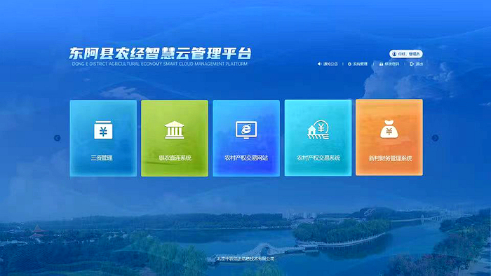 图为东阿县“三资平台”服务页面