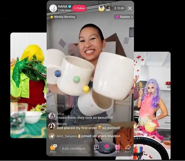 商家通过 TikTok Shop 进行直播带货 | 图片来源：TikTok