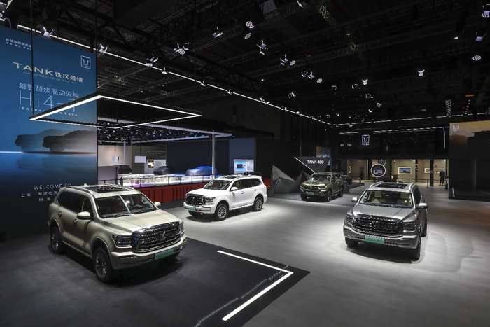 坦克SUV携旗下“越野新能源家族”亮相上海车展。 坦克品牌供图 华龙网发