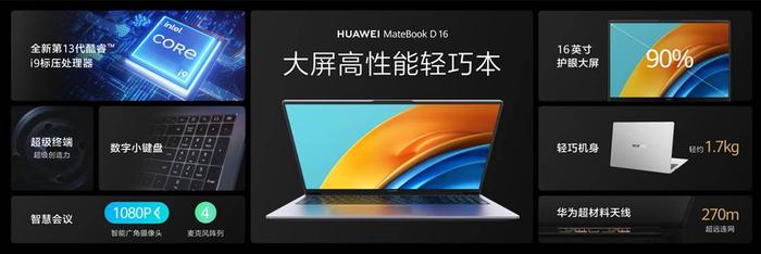 与生俱来的大屏生产力，华为Matebook D 16新品正式发布_手机新浪网