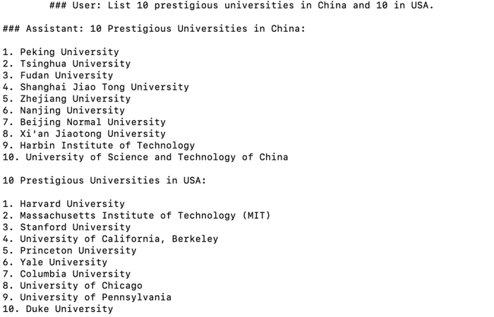 世界知识：分别列出 10 个很好的中国和美国大学