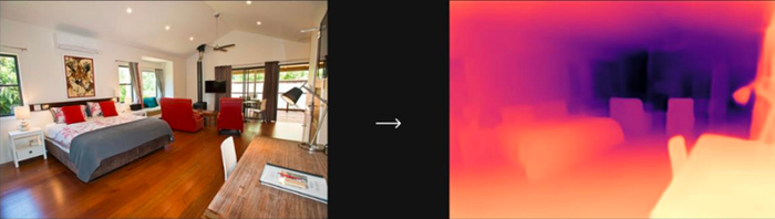 DINOv2用于深度估计，给出图中物体到镜头的距离信息