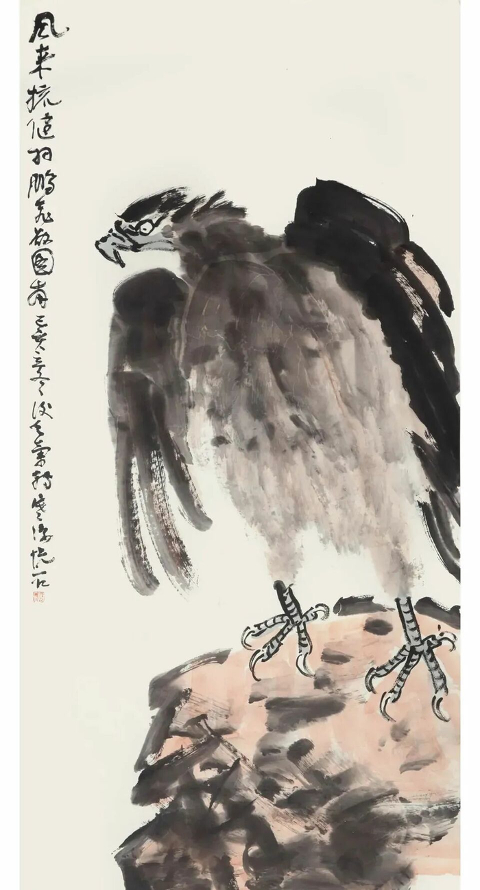 《风来梳健羽，鹏飞故园南》139cmx69cm