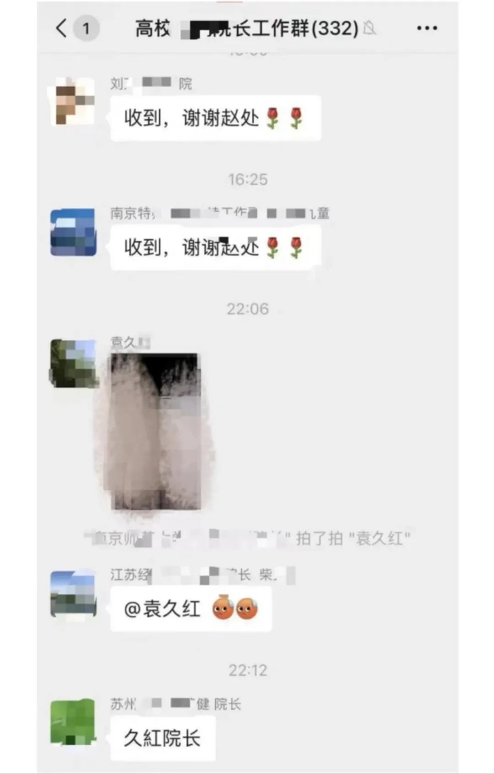 随后，有网友在评论中表示，截图中的“袁久红”系东南大学马克思主义学院院长袁久红。