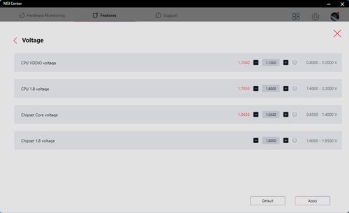 　　▲新版MSICenter-7000X3D系列CPU不支援CPU核心电压调整