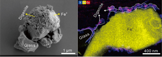 图1. 嫦娥五号月壤中蒸发沉积成因的蓝辉铜矿