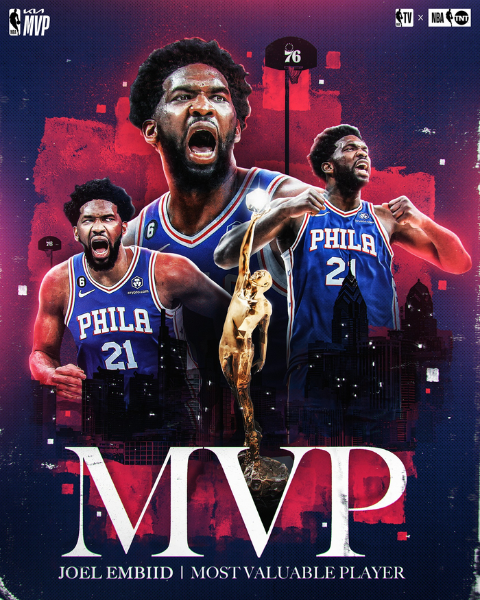 NBA官方:恩比德当选2022-2023赛季常规赛MVP