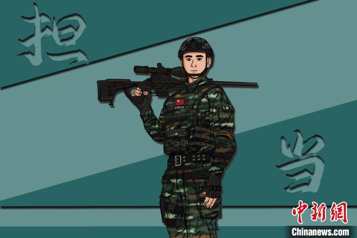 图为王家桦手绘的“五四”漫画海报。王家桦摄