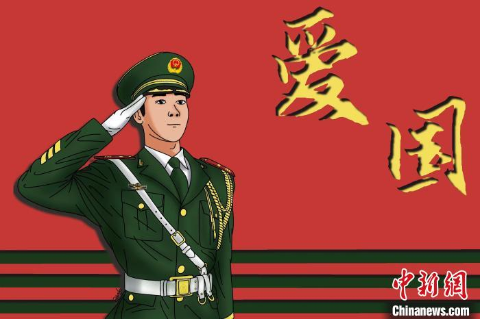 图为王家桦手绘的“五四”漫画海报。王家桦 摄