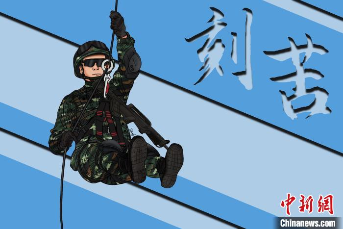 图为王家桦手绘的“五四”漫画海报。王家桦 摄