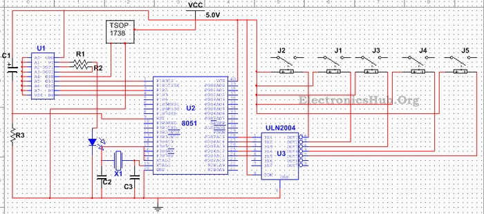5通道遥控器 - 接收器电路