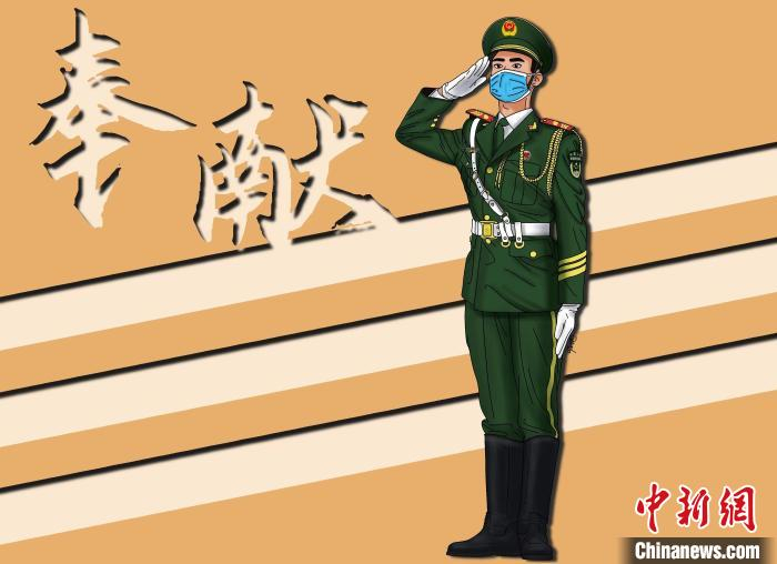 图为王家桦手绘的“五四”漫画海报。王家桦 摄