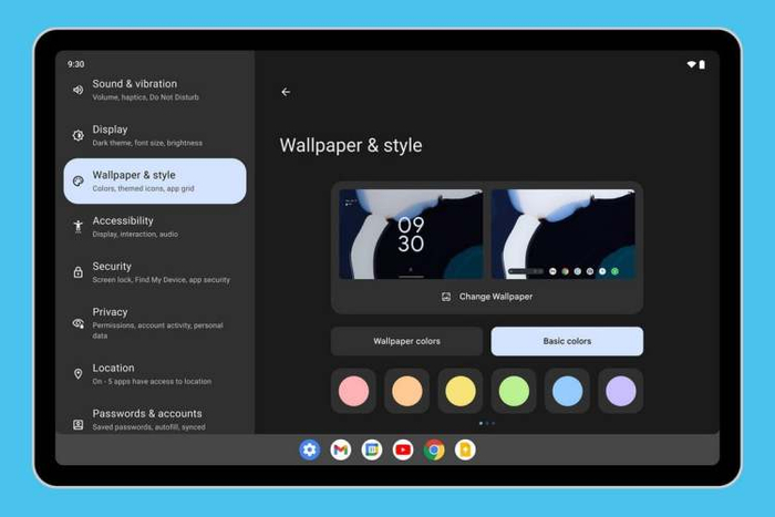Android 12L界面 图源 ：Google
