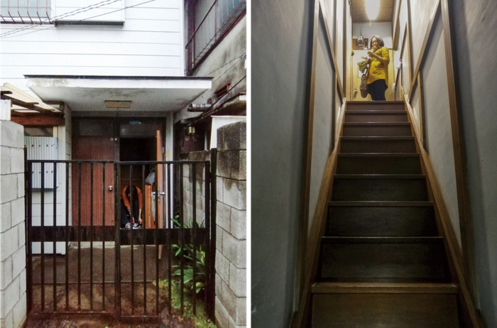 八平米的门口非常窄，楼梯会发出响声。摄影：都筑响一