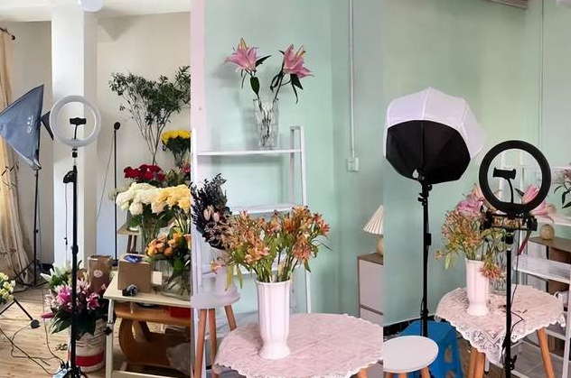 图/邹邹和团队搭建的直播间，来源/邹邹提供