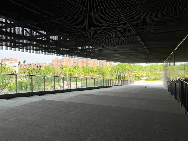 颇有网红气质的大阶梯，将人们从体育馆引向开放绿地。 吴越 摄