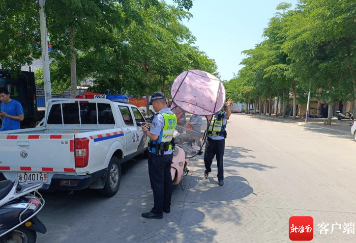 　　查处现场。澄迈交警提供图片
