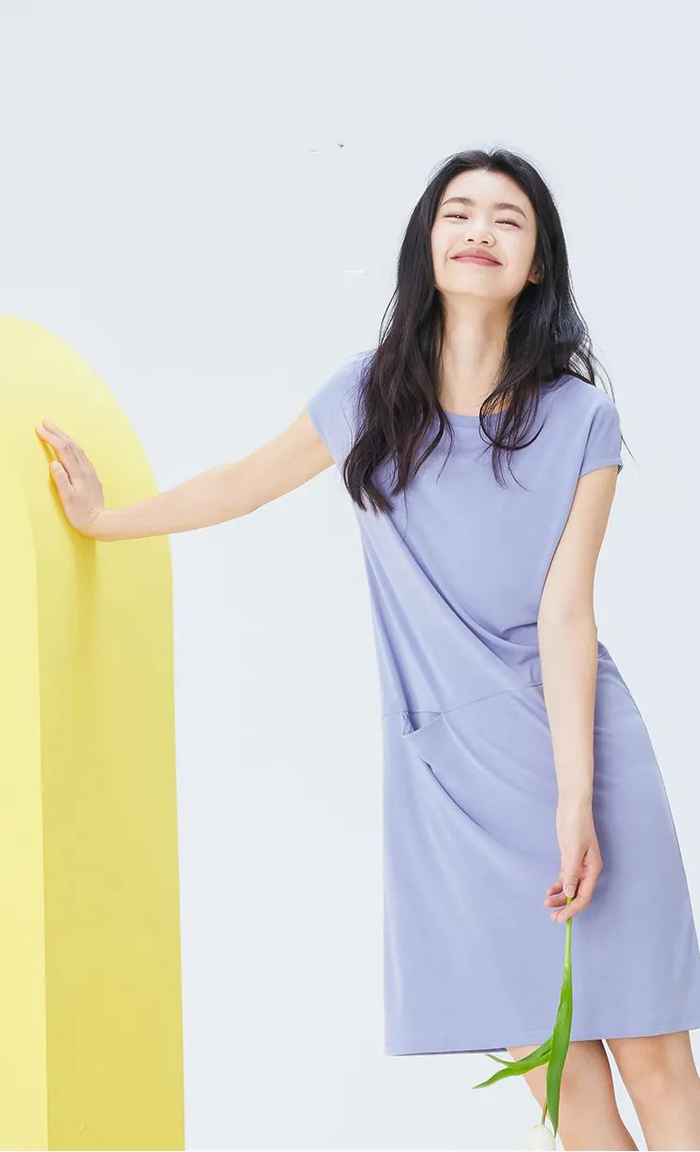 口袋睡裙-治愈蓝