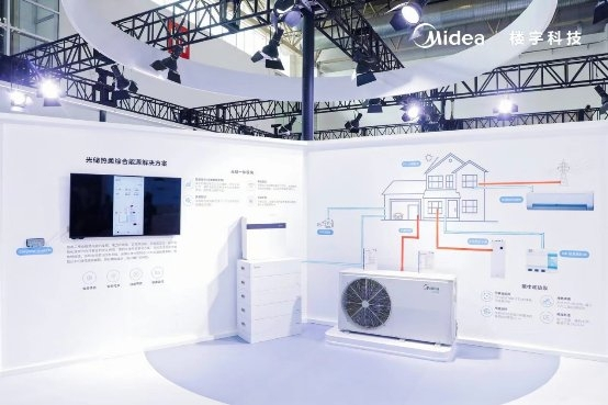 图为:美的光储热柔综合能源解决方案展区
