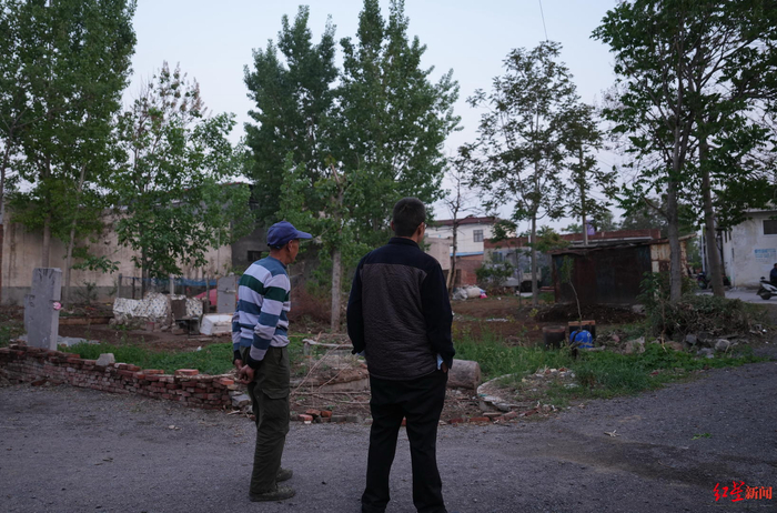 ↑闫爱民来到当时儿子掏鸟窝的现场