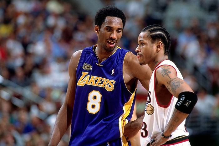 图注：年轻的科比和艾弗森