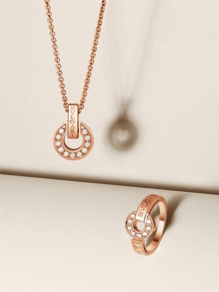 宝格丽BVLGARI BVLGARI系列玫瑰金项链、手镯和戒指