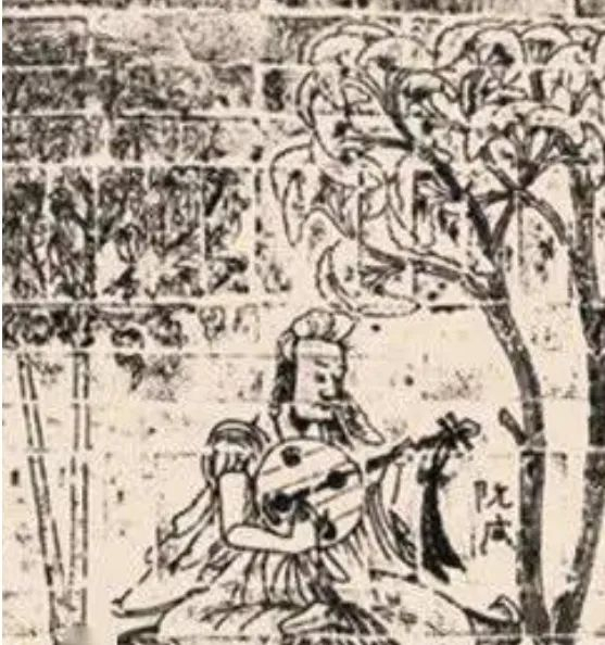 ▲“竹林七贤”之一的阮咸。