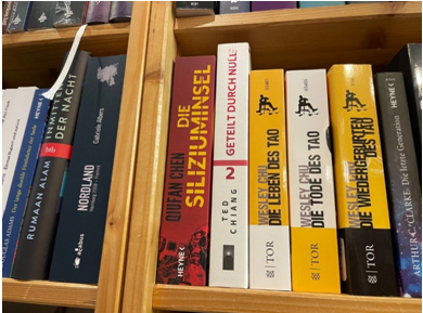 ↑Otherland书架上的中国科幻作品