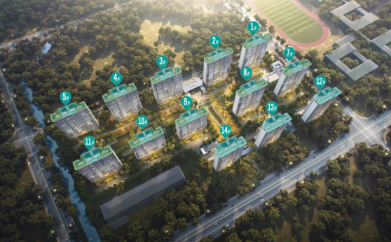　　从目前曝光的效果图可以看出，项目设计了东西、南北双向景观轴。