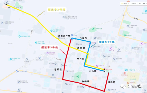 摆渡车路线示意图