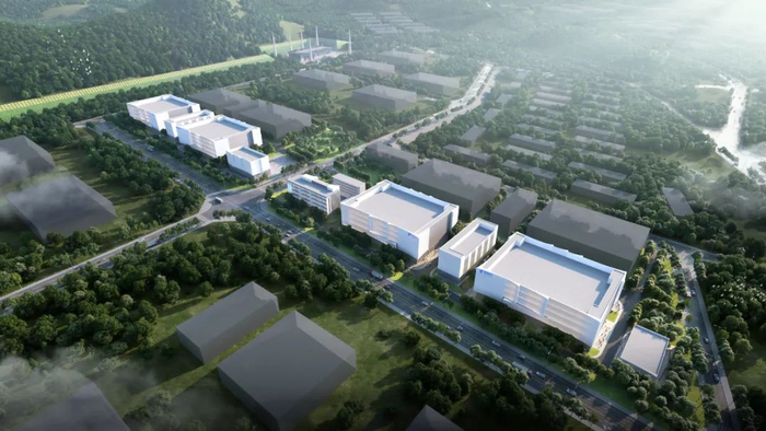 中国电信粤港澳大湾区一体化数据中心（一期）项目效果图。