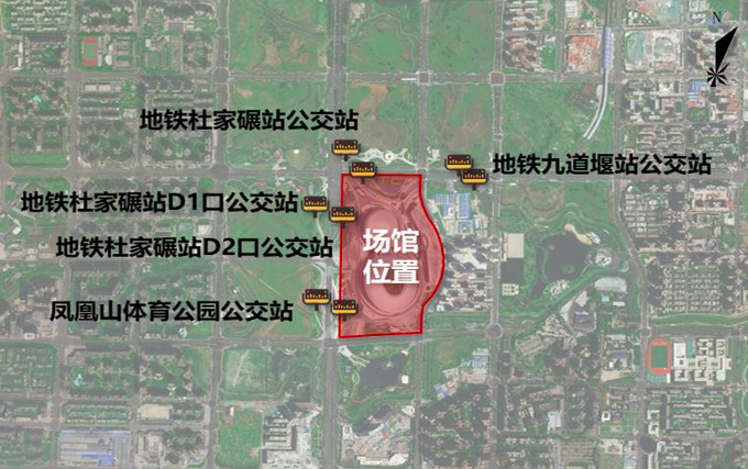 ▲周边公交站点分布图