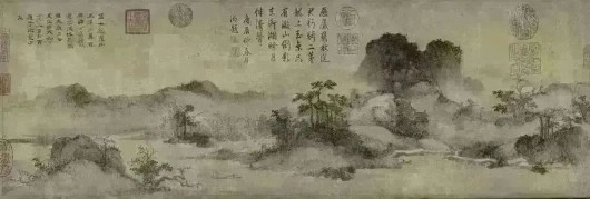 元李升澱山送别图卷