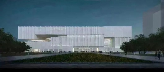 上海博物馆东馆北立面夜景（效果图）