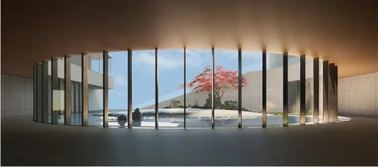 二楼东侧弧形落地玻璃幕墙（效果图）