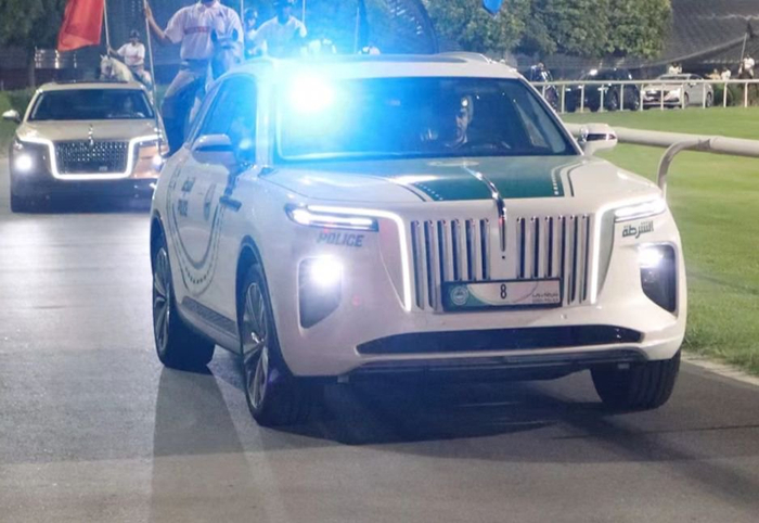 红旗E-HS9被授予8号车牌。受访者供图