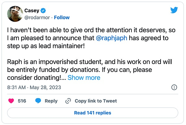 https：//twitter.com/rodarmor/status/1662617512700420096