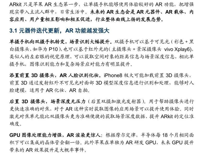 笔者17年8月苹果AR报告
