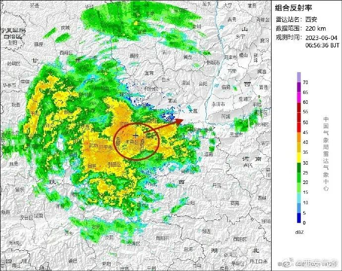 昨日关中地区出现100站暴雨