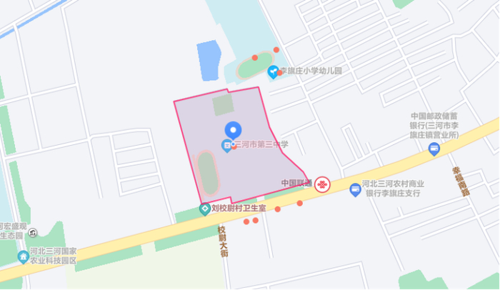 三河市第三中学考点平面图：