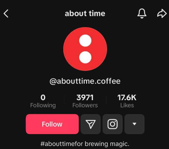 图片来源：About Time Coffee的TikTok账号截图