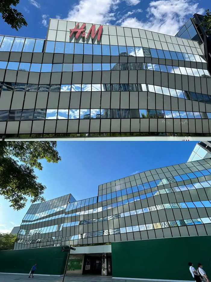 图/三里屯H&M旗舰店，6月10日拍摄（上） 6月12日拍摄（下），来源/燃次元拍摄