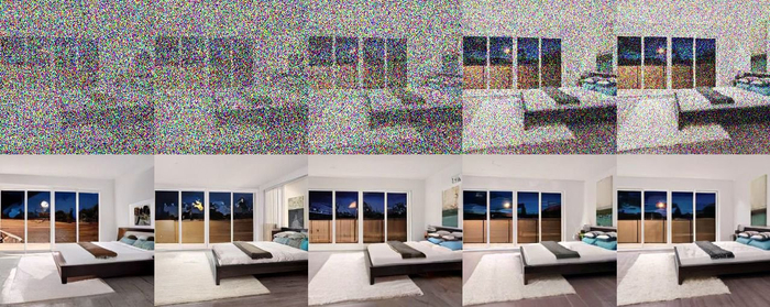 从一篇关于高级后扩散技术的论文中，你可以看到如何从非常嘈杂的数据中再现图像。