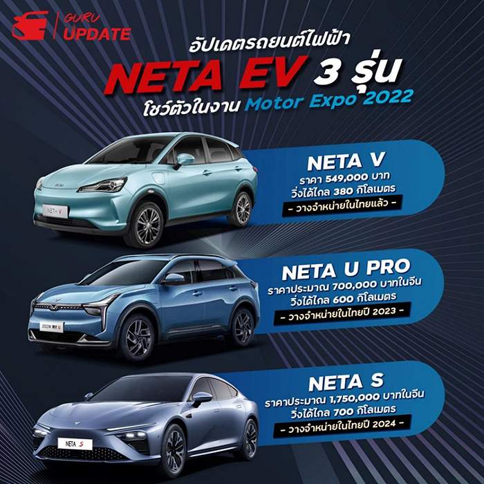 泰国经销商发布哪吒 U Pro和哪吒S的预订信息，来源：Facebook账号 Neta Auto Thailand