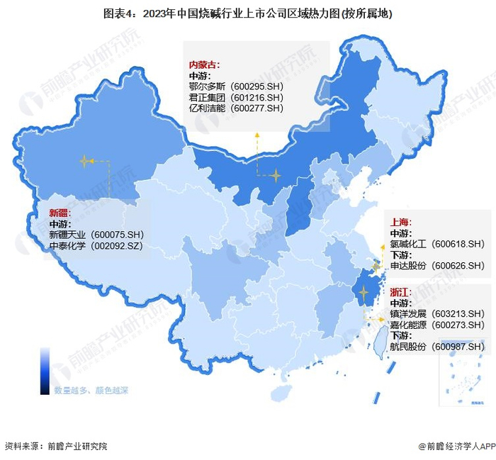 注：颜色越深代表数量越多。