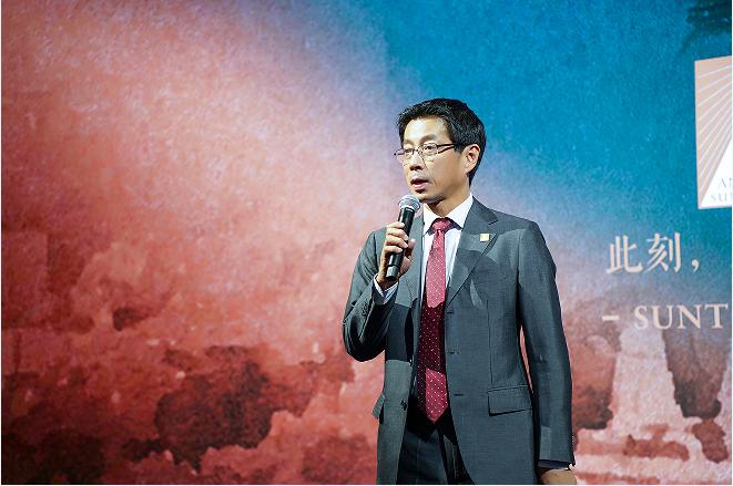图：宾三得利中国区董事总经理中村道夫先生致辞