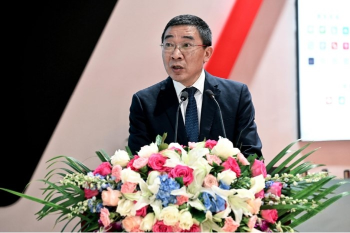 庆铃汽车股份有限公司副总经理周光辉致辞。庆铃汽车供图 华龙网发