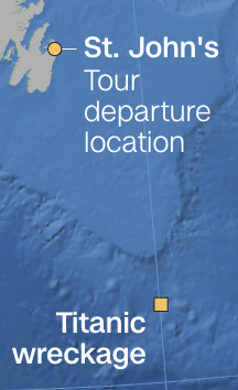↑参与该探险项目的探险者将潜入离岸380英里（约611千米）、深度3800米的海底进行探险活动