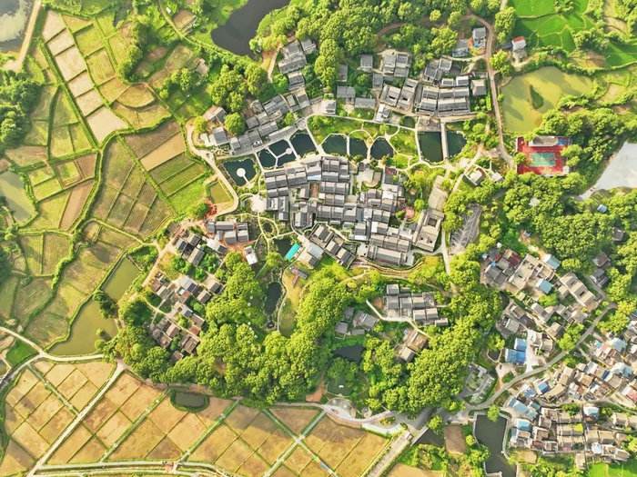 ◎钓源古村鸟瞰图