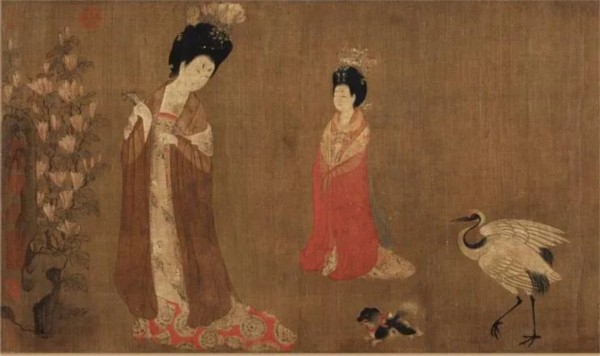 △《簪花仕女图》（局部）